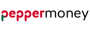 Pepper brand logo in red lowercase letters on a white background.
